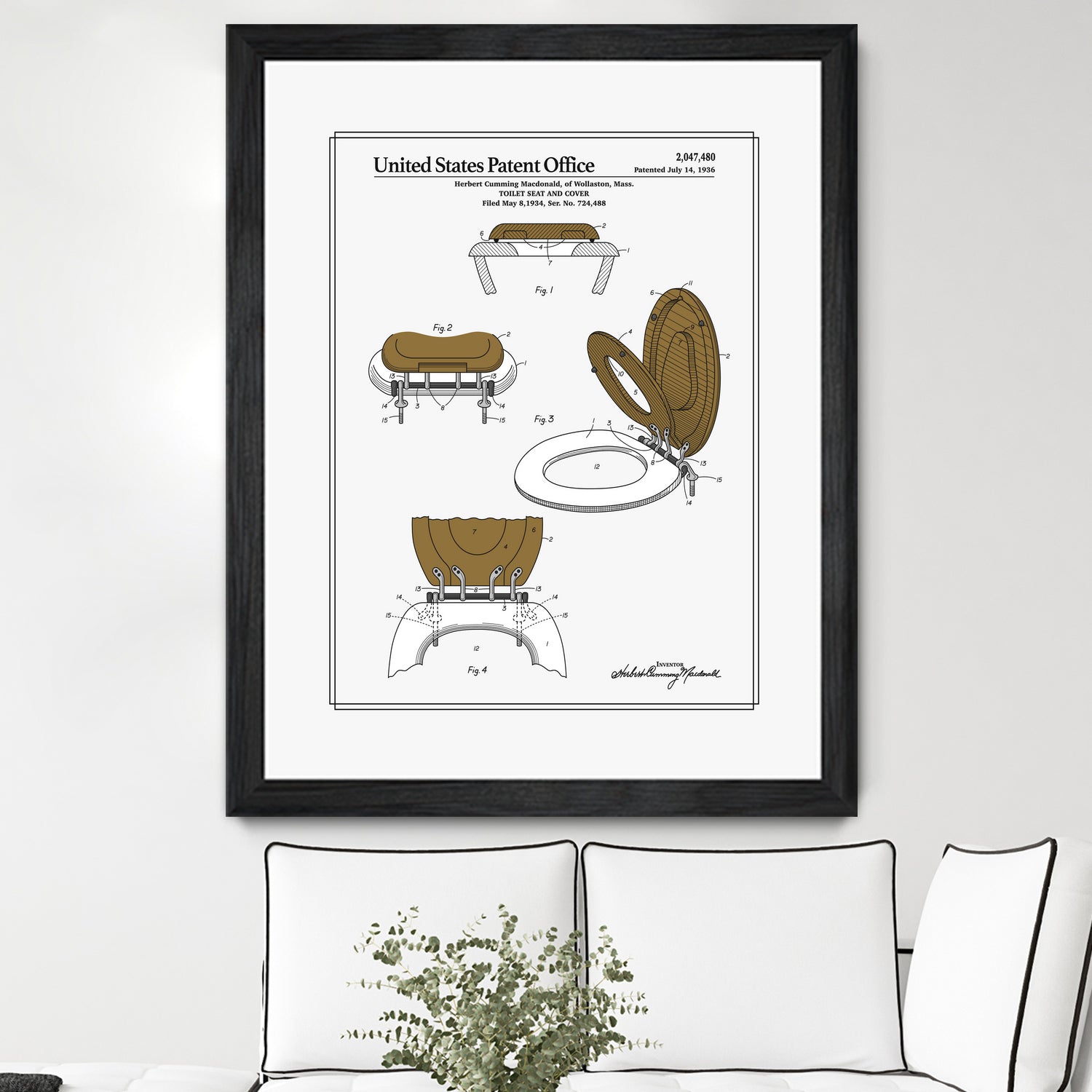 Toilet Seat and Cover Patent by Finlay McNevin on GIANT ART - white typography