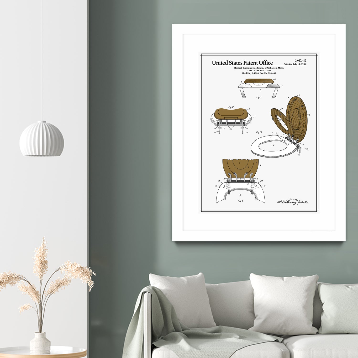 Toilet Seat and Cover Patent by Finlay McNevin on GIANT ART - white typography