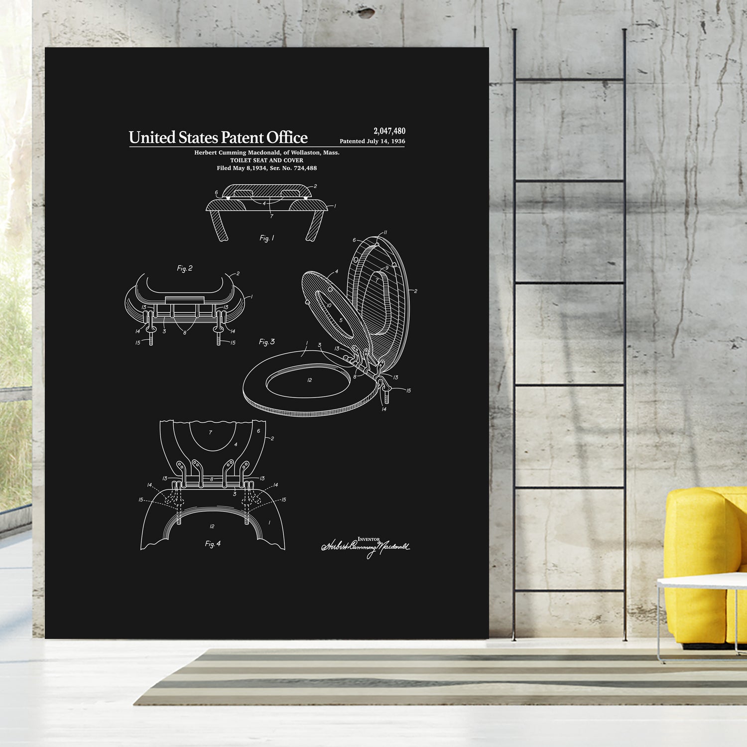 Toilet Seat and Cover Patent - Black by Finlay McNevin on GIANT ART - black typography