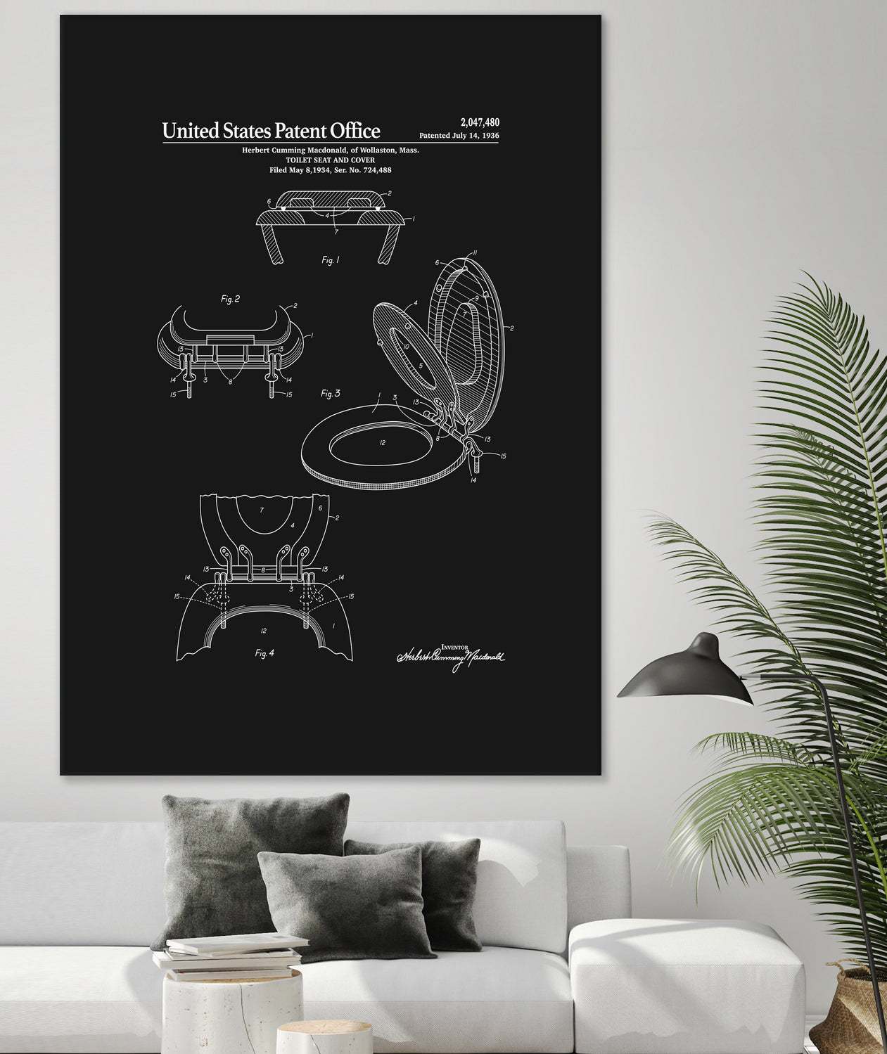 Toilet Seat and Cover Patent - Black by Finlay McNevin on GIANT ART - black typography