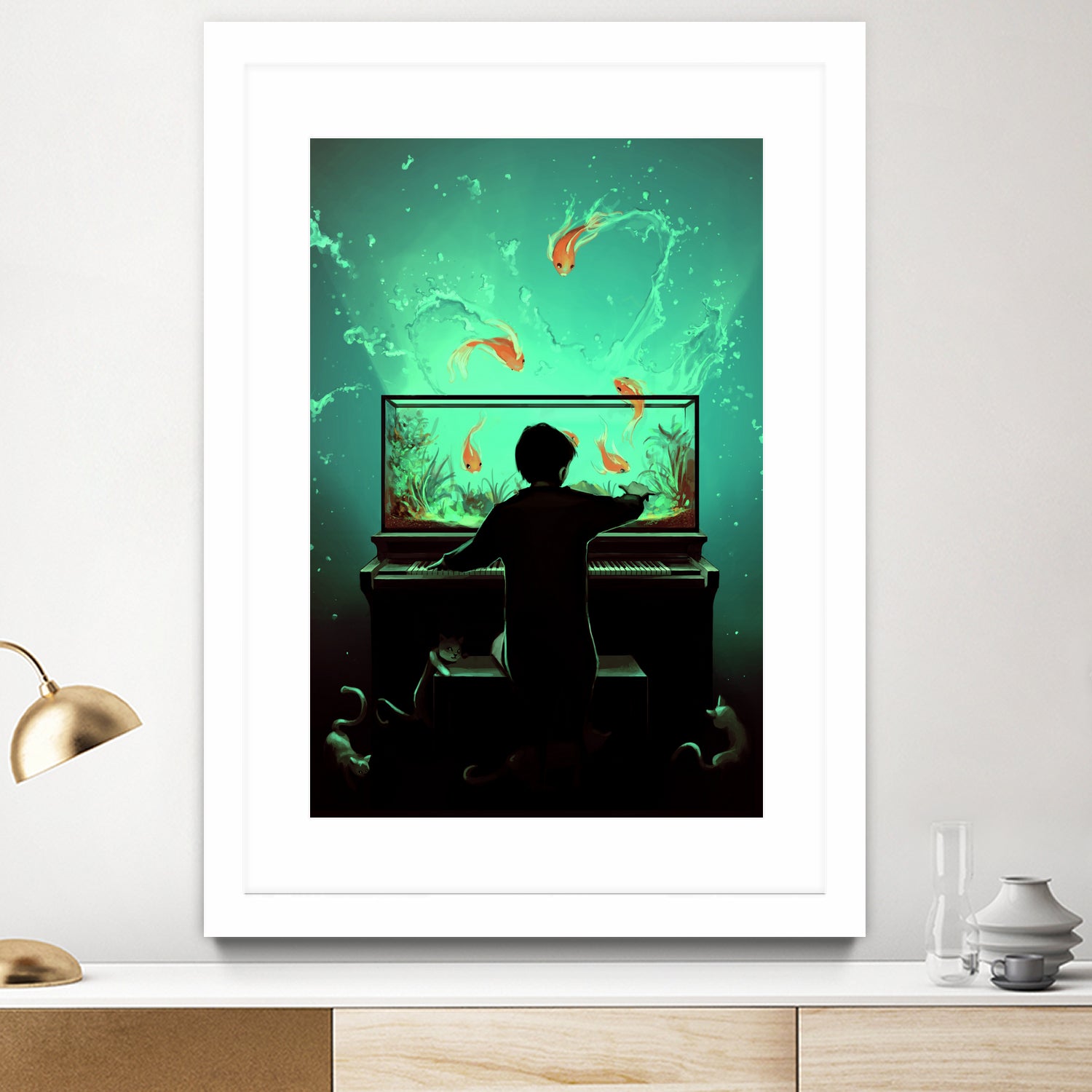 Le Pianoquarium by Cyril Rolando on GIANT ART - green digital painting