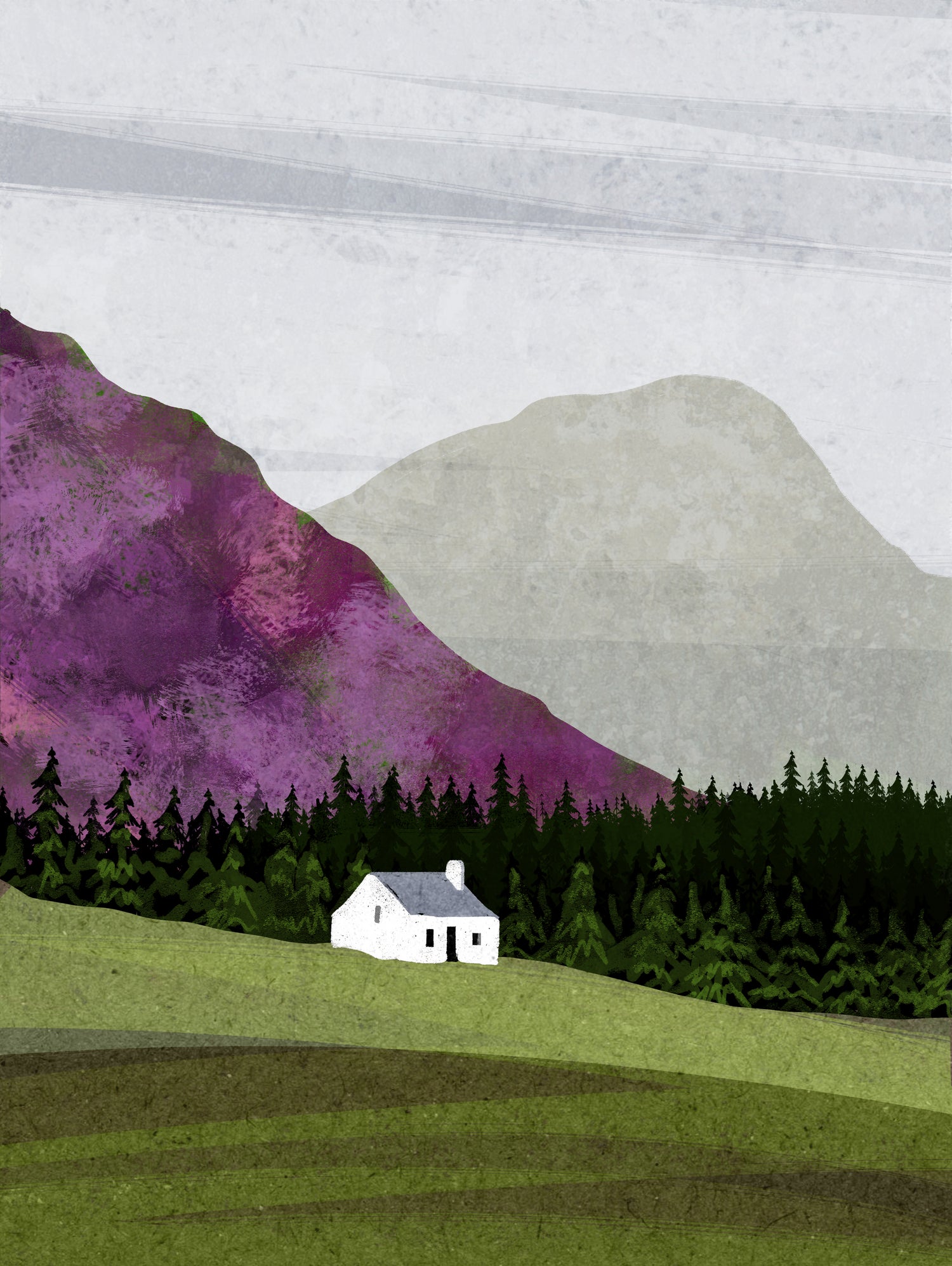 scottish landscape by Katherine Blower on GIANT ART - gray digital painting