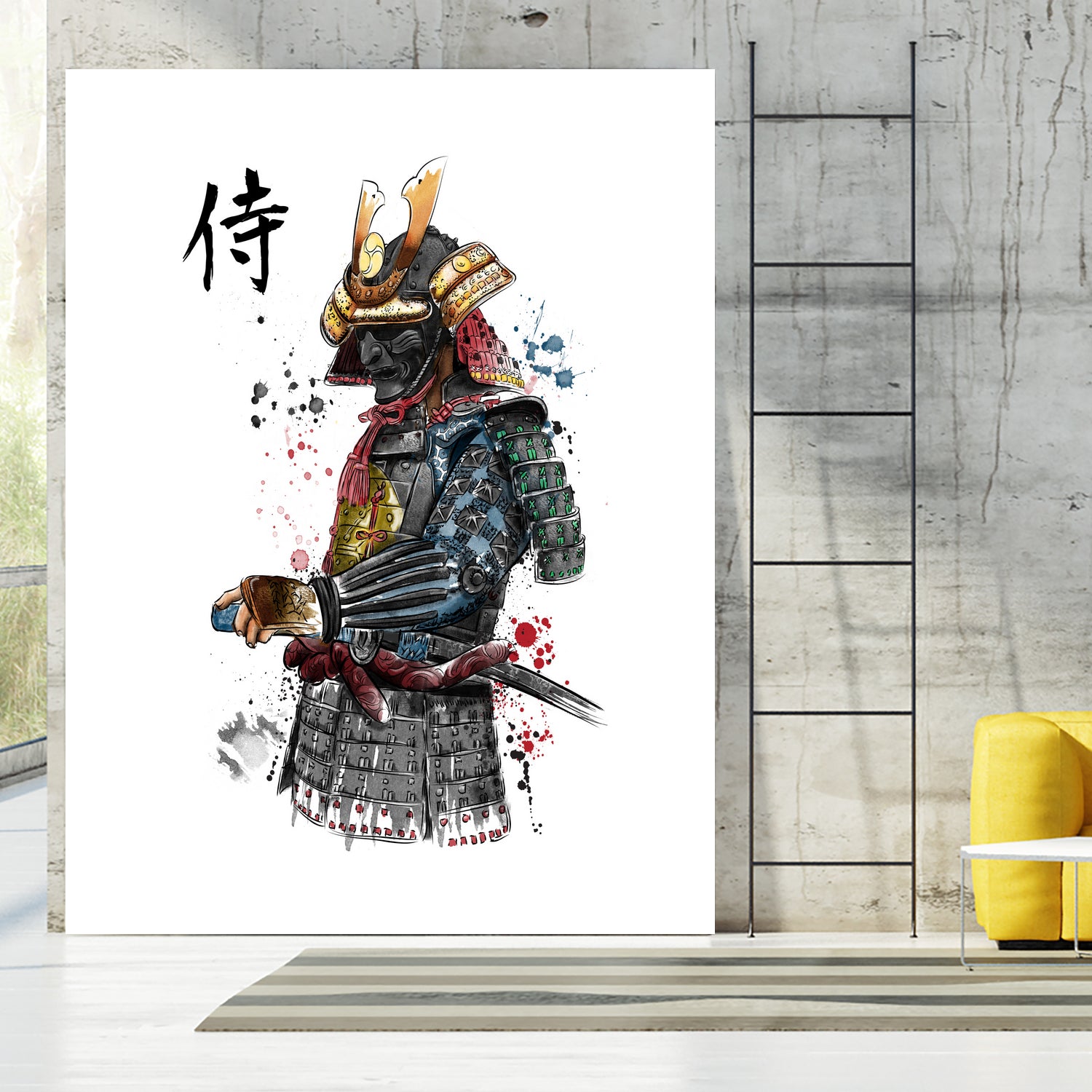 Samurai watercolor by Antonio Camarena on GIANT ART - white digital painting