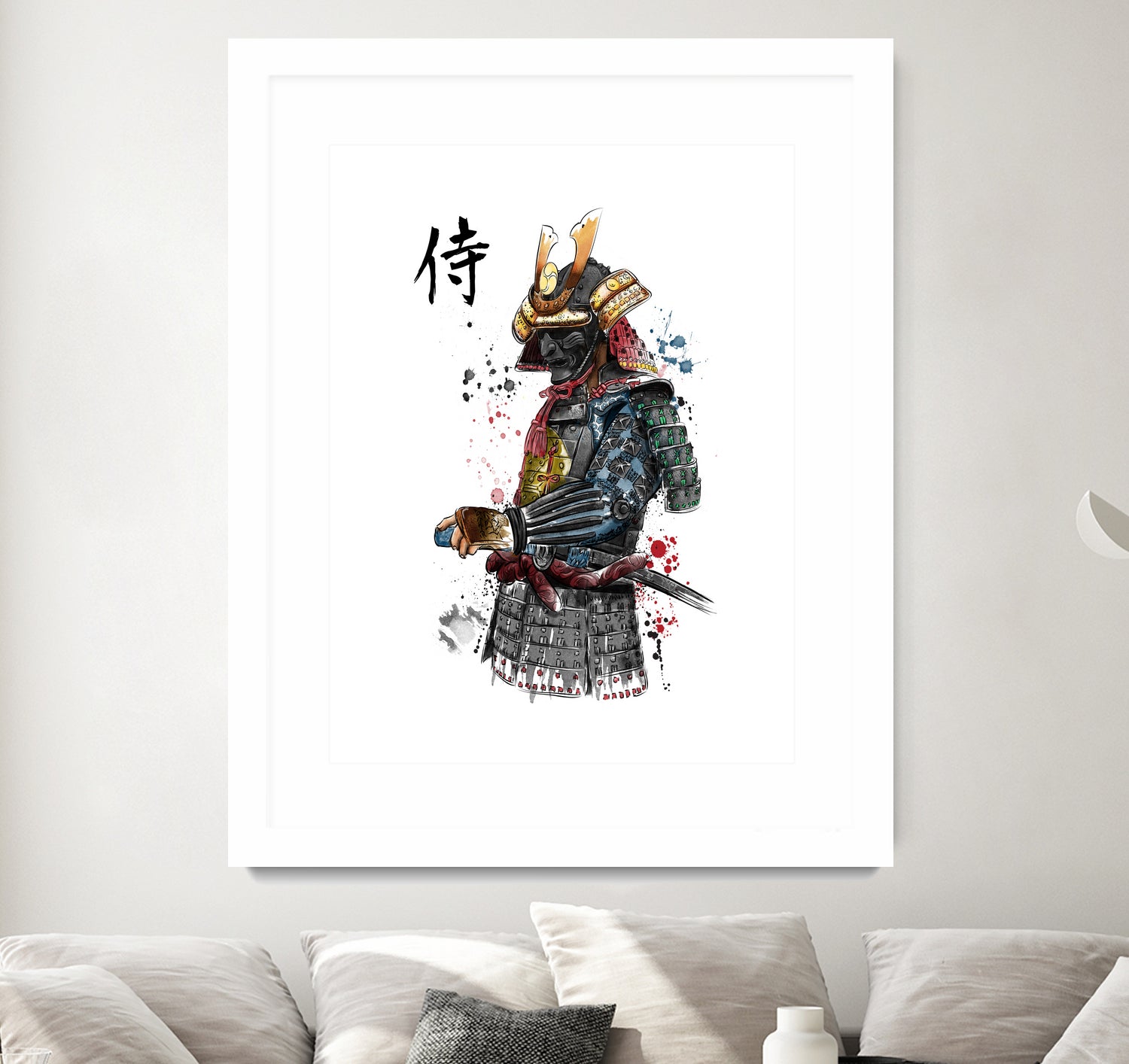 Samurai watercolor by Antonio Camarena on GIANT ART - white digital painting