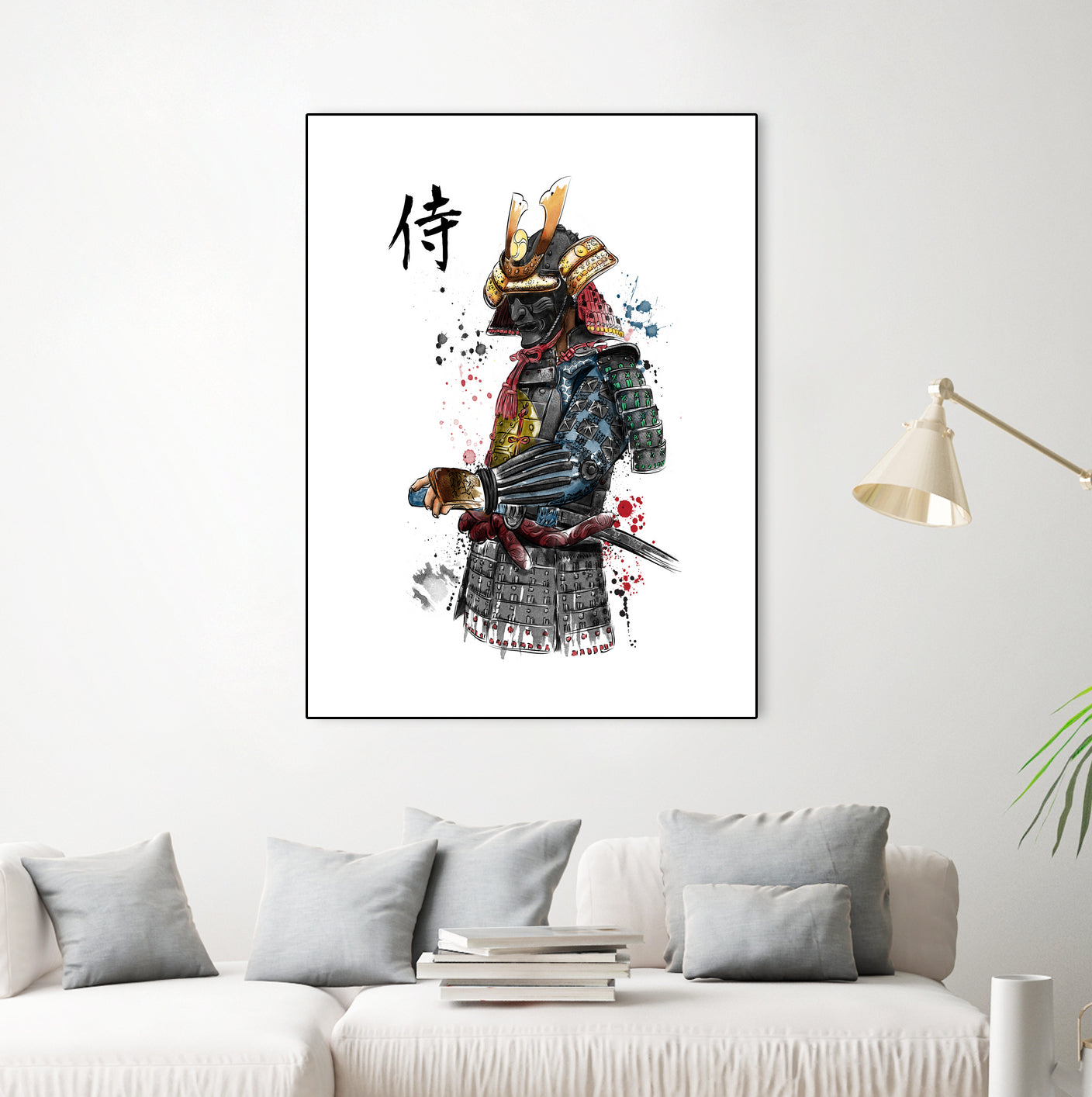 Samurai watercolor by Antonio Camarena on GIANT ART - white digital painting