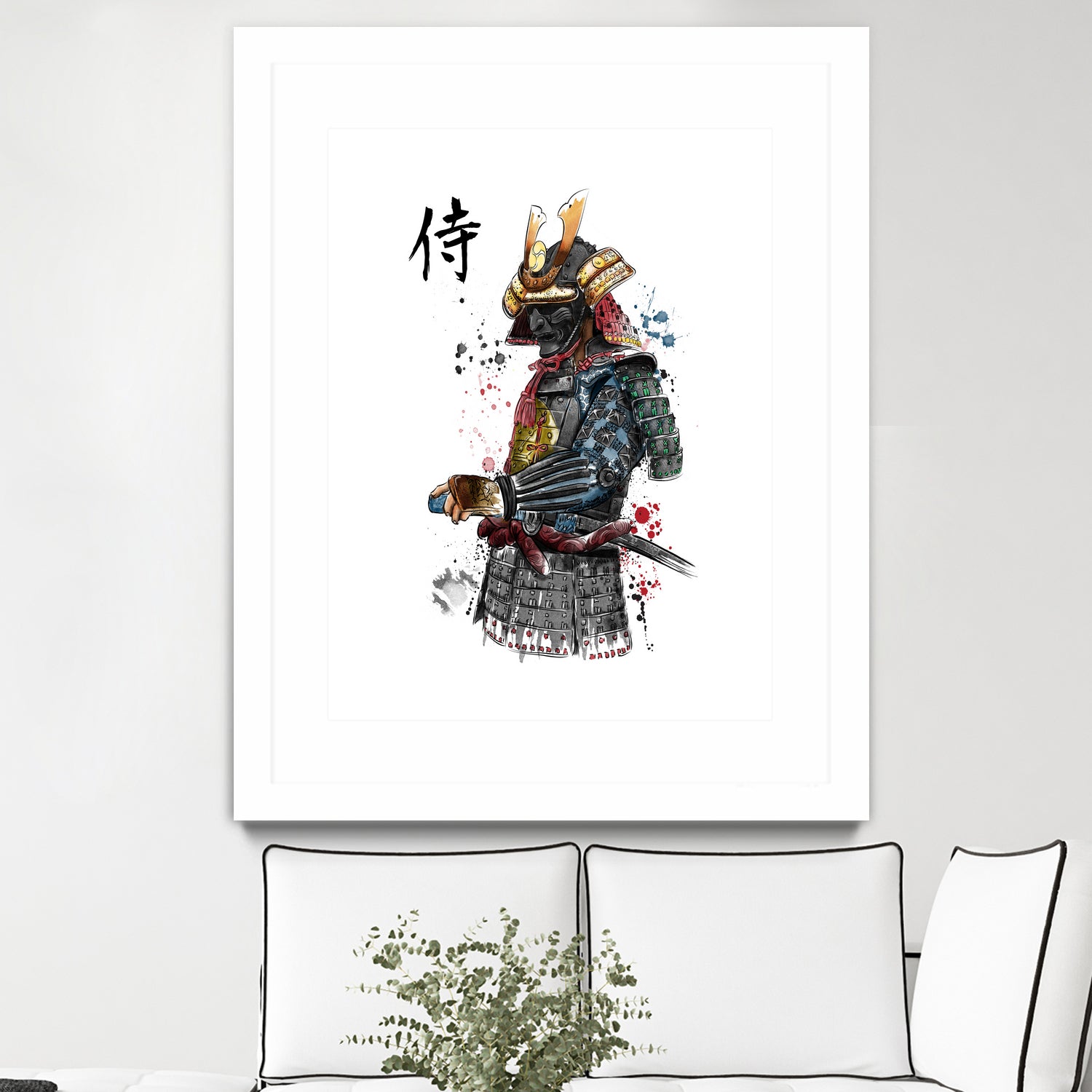 Samurai watercolor by Antonio Camarena on GIANT ART - white digital painting