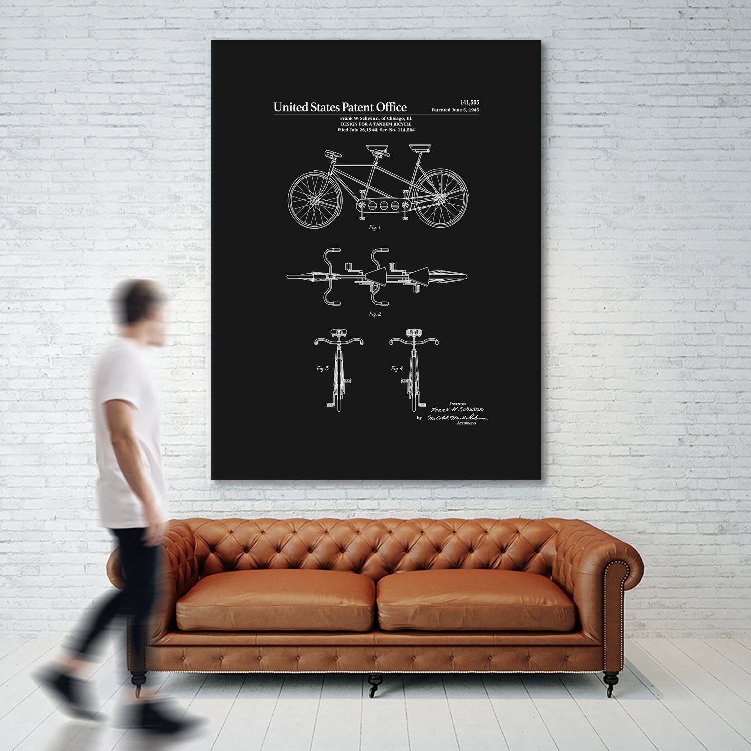 Tandem Bicycle Patent - Black by Finlay McNevin on GIANT ART - black typography