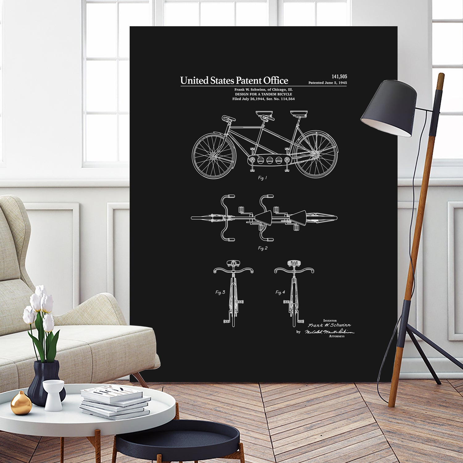 Tandem Bicycle Patent - Black by Finlay McNevin on GIANT ART - black typography