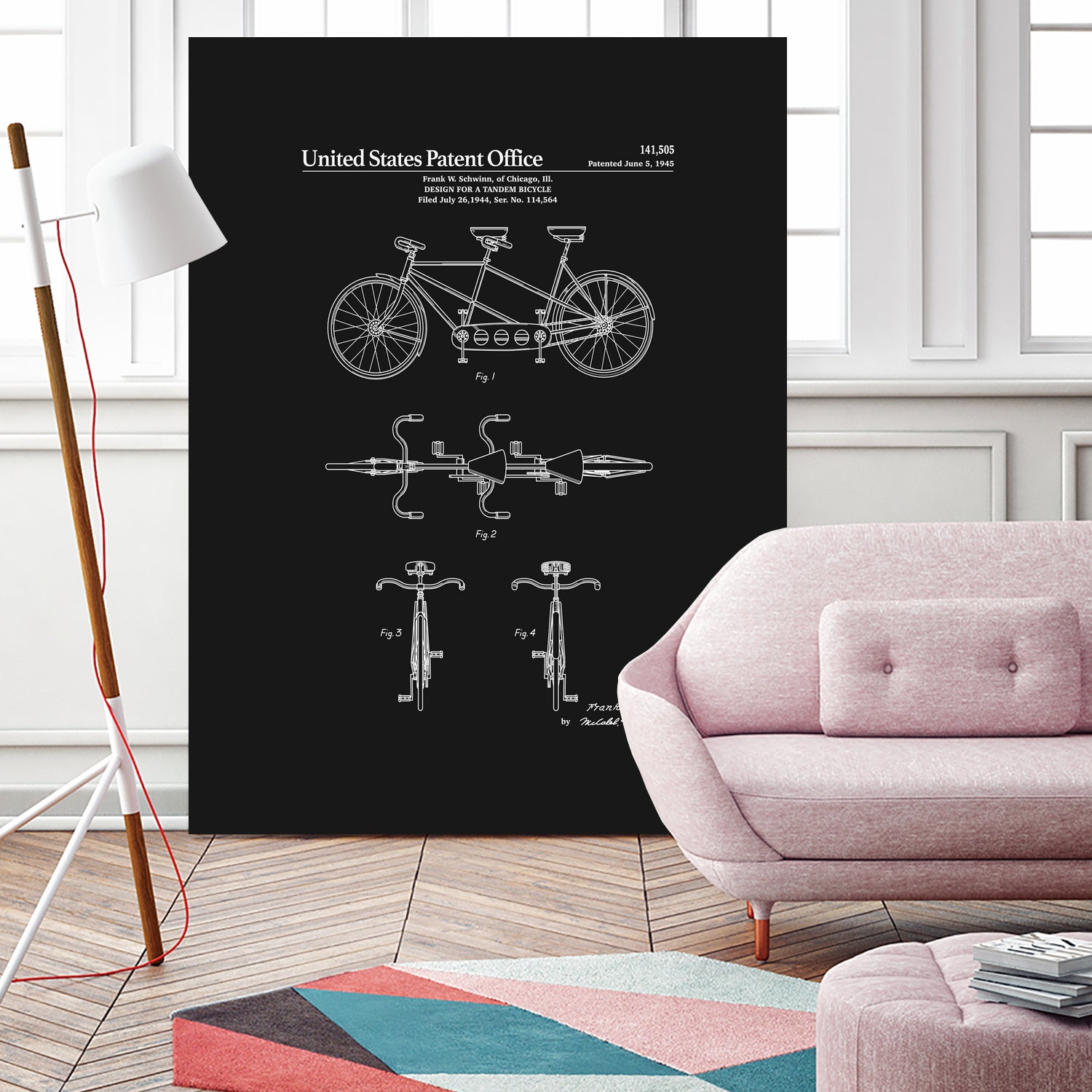 Tandem Bicycle Patent - Black by Finlay McNevin on GIANT ART - black typography