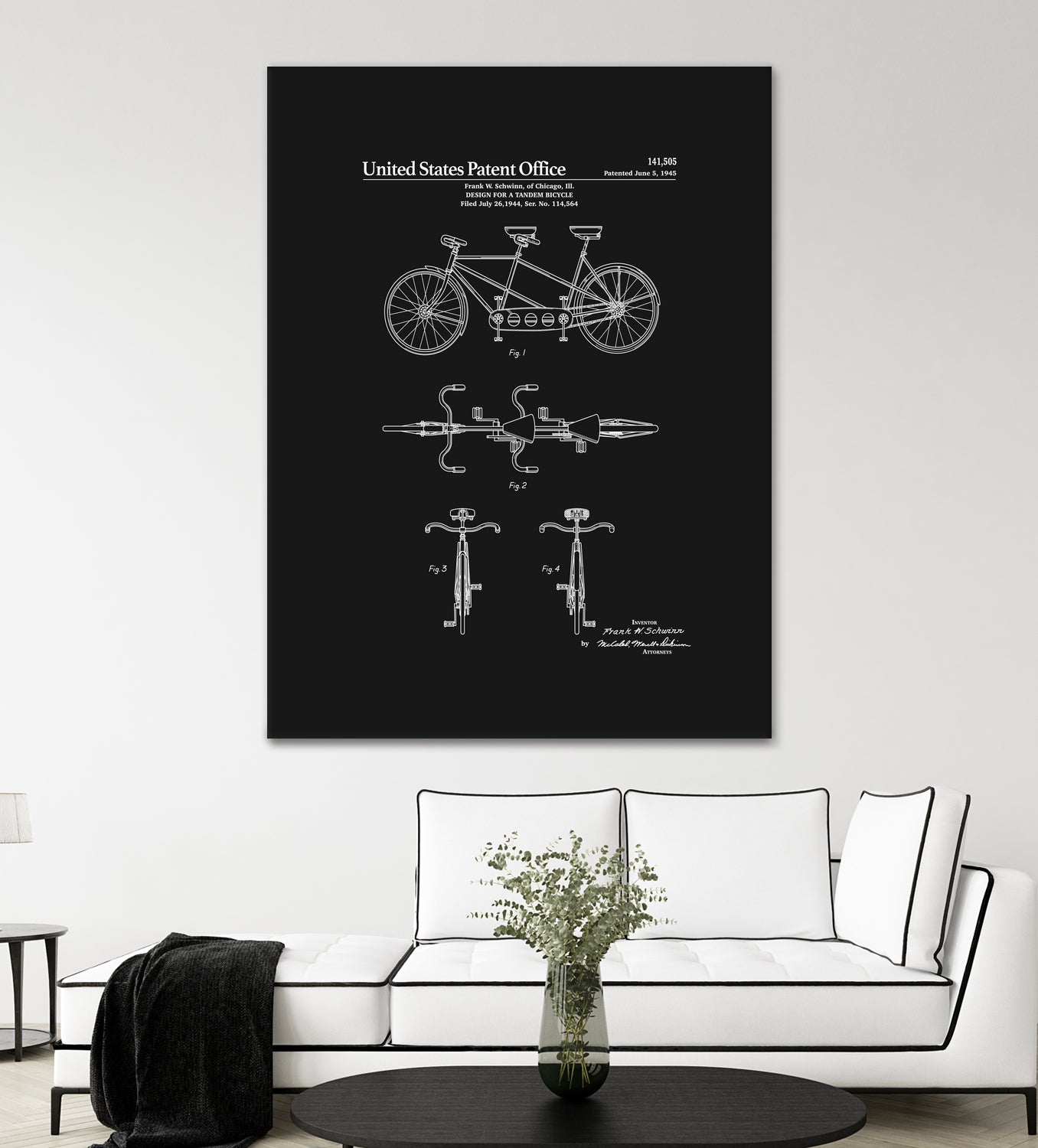 Tandem Bicycle Patent - Black by Finlay McNevin on GIANT ART - black typography