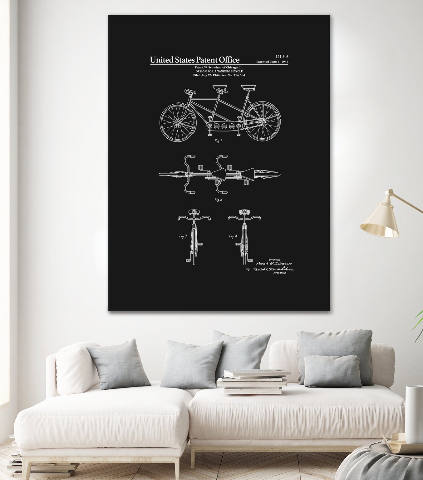 Tandem Bicycle Patent - Black by Finlay McNevin on GIANT ART - black typography