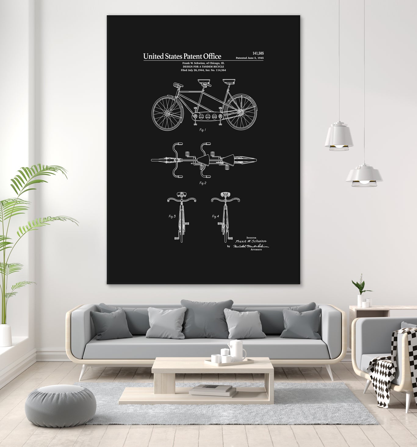 Tandem Bicycle Patent - Black by Finlay McNevin on GIANT ART - black typography