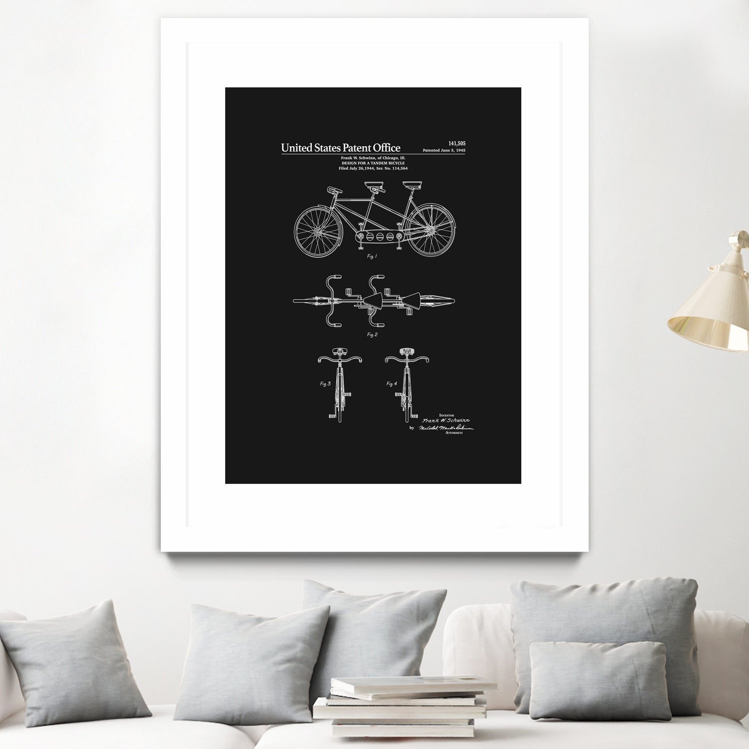 Tandem Bicycle Patent - Black by Finlay McNevin on GIANT ART - black typography