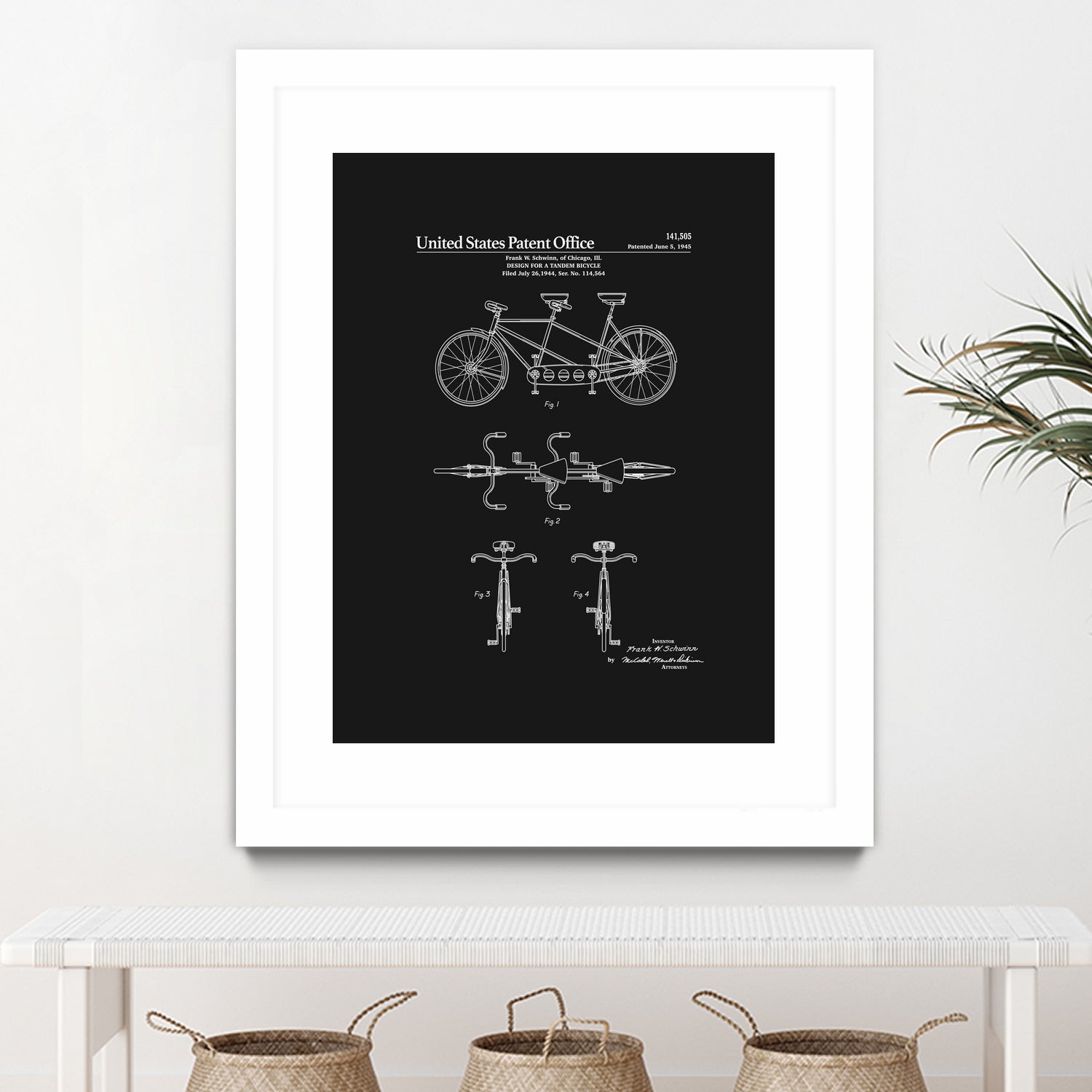 Tandem Bicycle Patent - Black by Finlay McNevin on GIANT ART - black typography