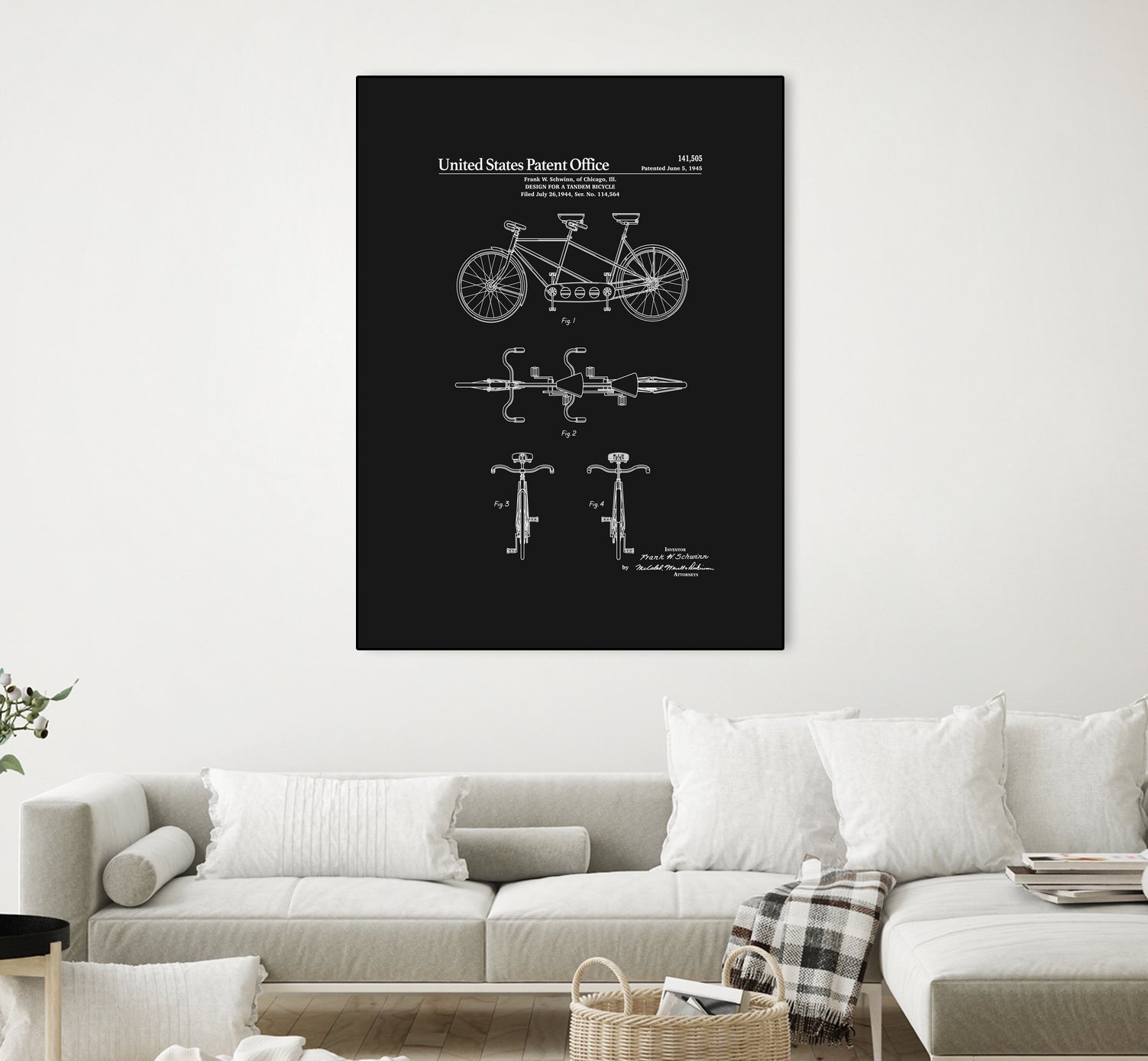 Tandem Bicycle Patent - Black by Finlay McNevin on GIANT ART - black typography