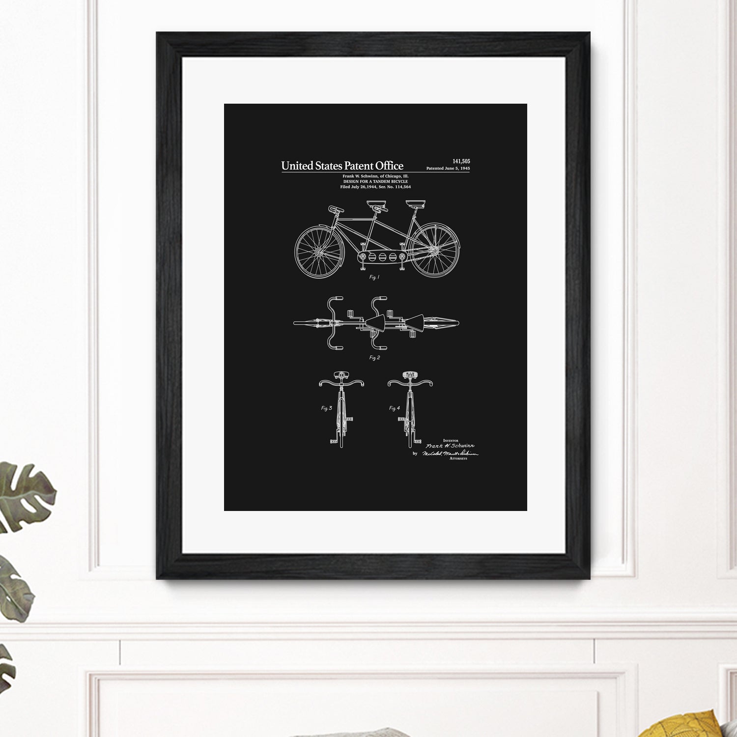 Tandem Bicycle Patent - Black by Finlay McNevin on GIANT ART - black typography