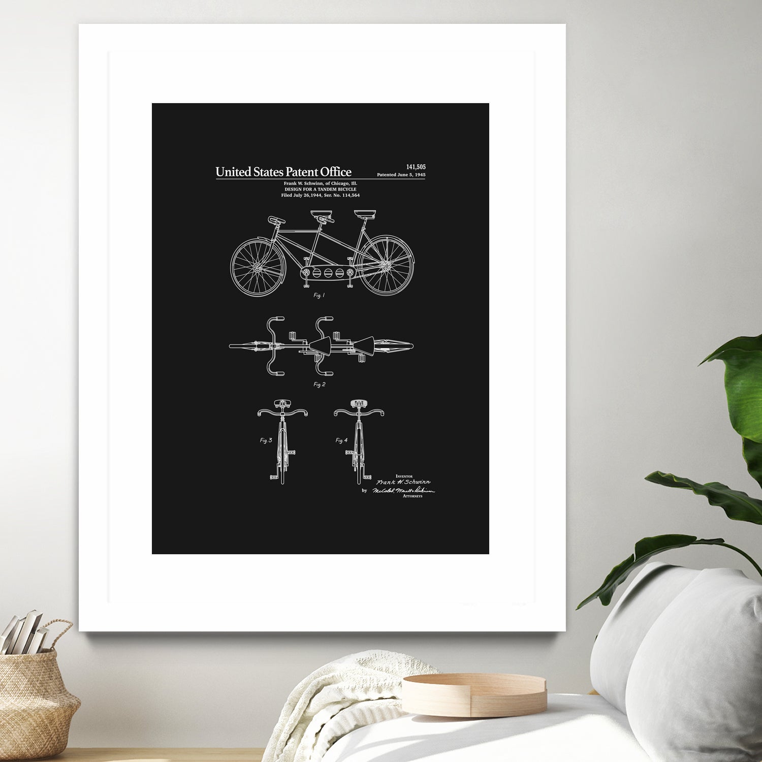 Tandem Bicycle Patent - Black by Finlay McNevin on GIANT ART - black typography