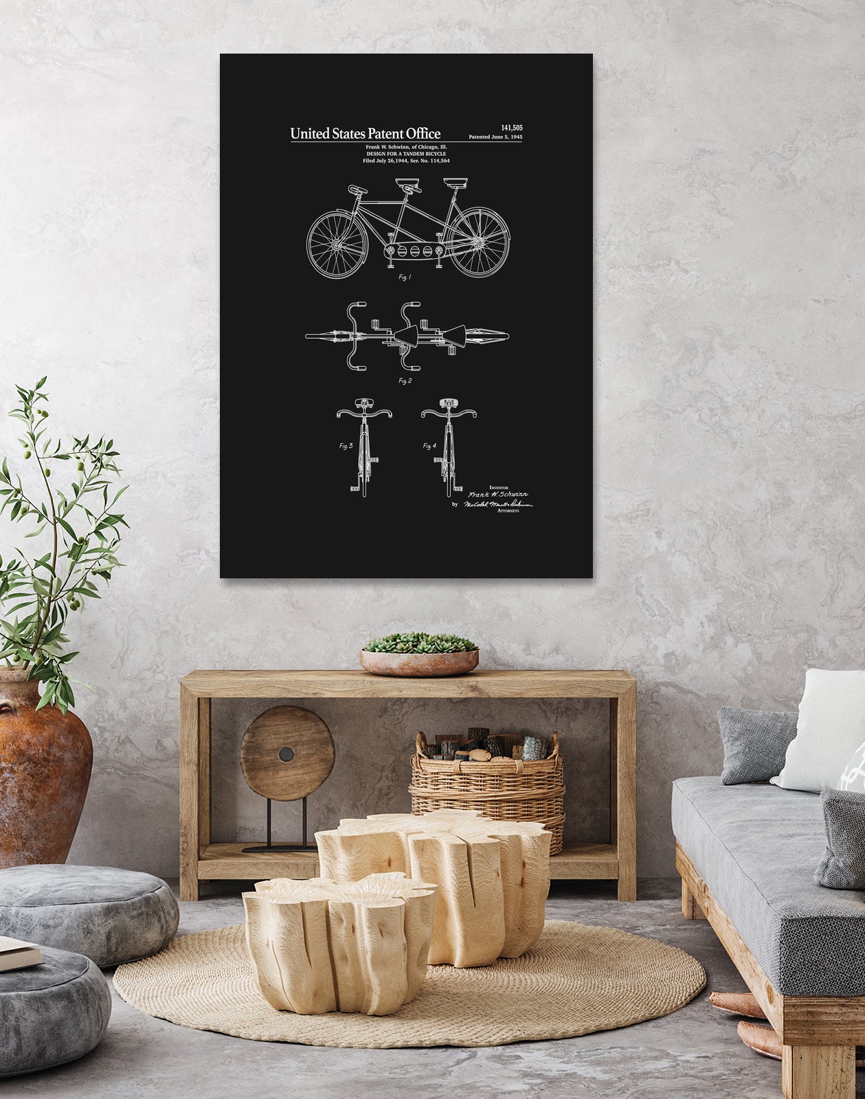 Tandem Bicycle Patent - Black by Finlay McNevin on GIANT ART - black typography