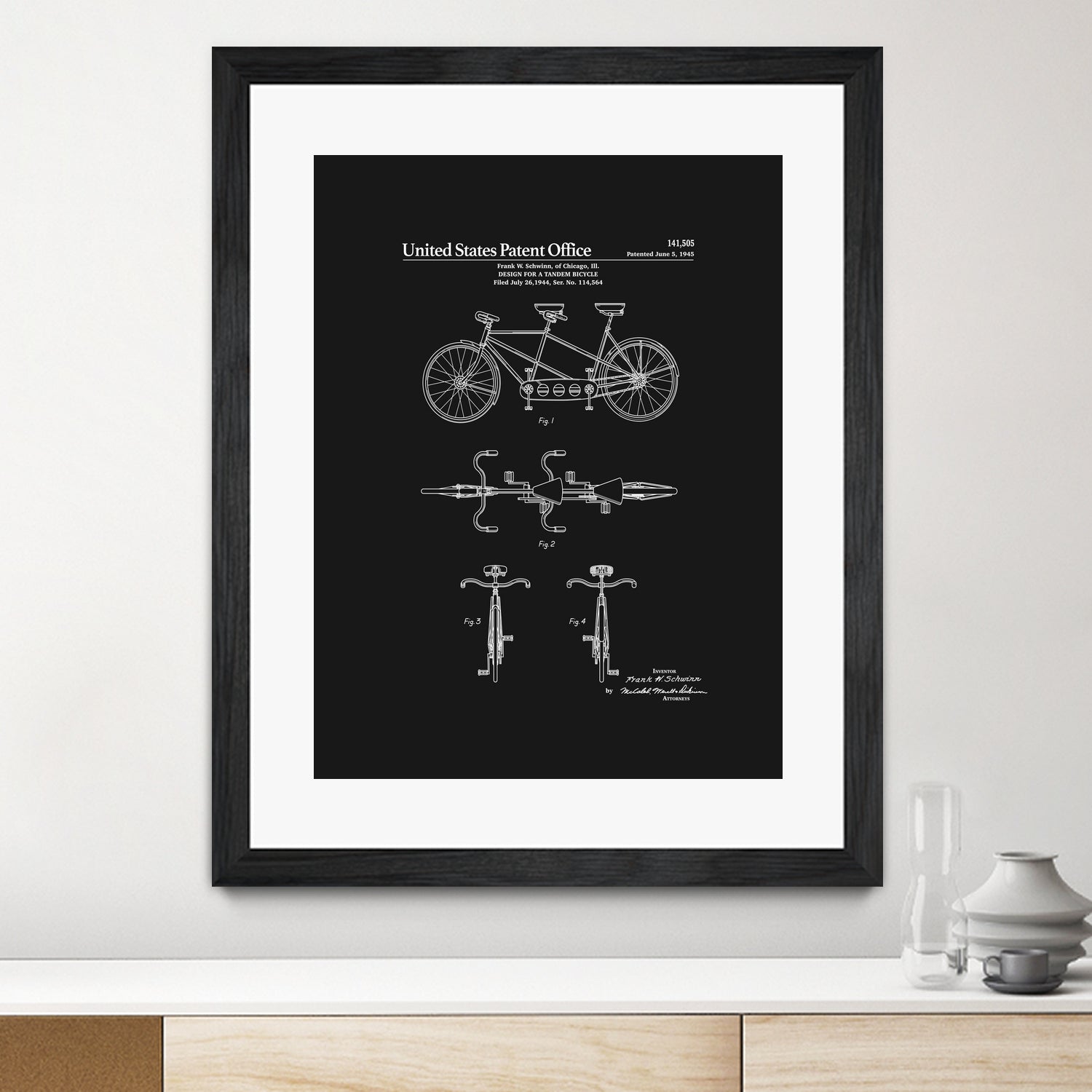 Tandem Bicycle Patent - Black by Finlay McNevin on GIANT ART - black typography