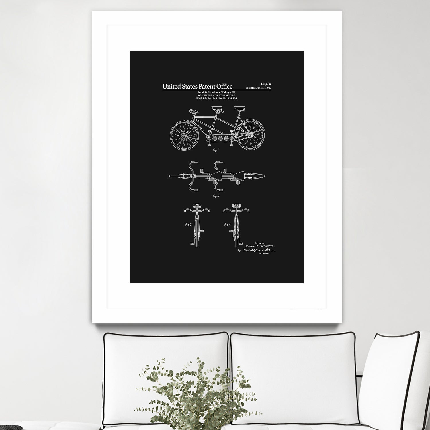 Tandem Bicycle Patent - Black by Finlay McNevin on GIANT ART - black typography