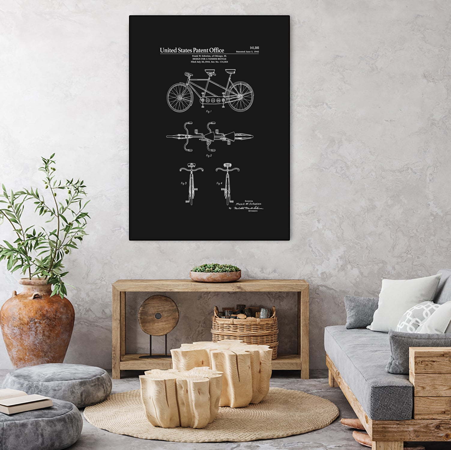 Tandem Bicycle Patent - Black by Finlay McNevin on GIANT ART - black typography