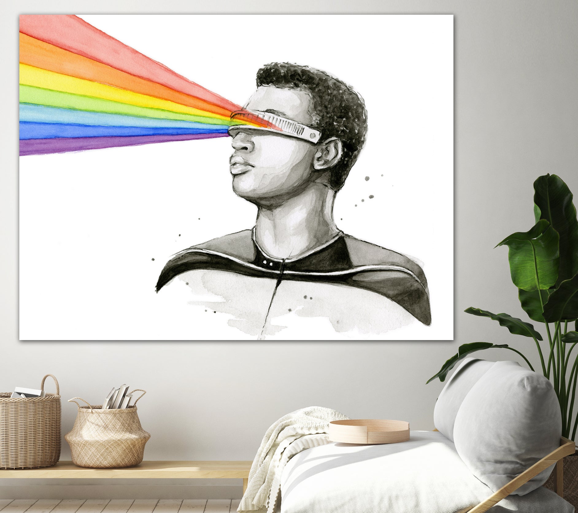 Geordi Sees the Rainbow by Olga Shvartsur on GIANT ART - black mixed media