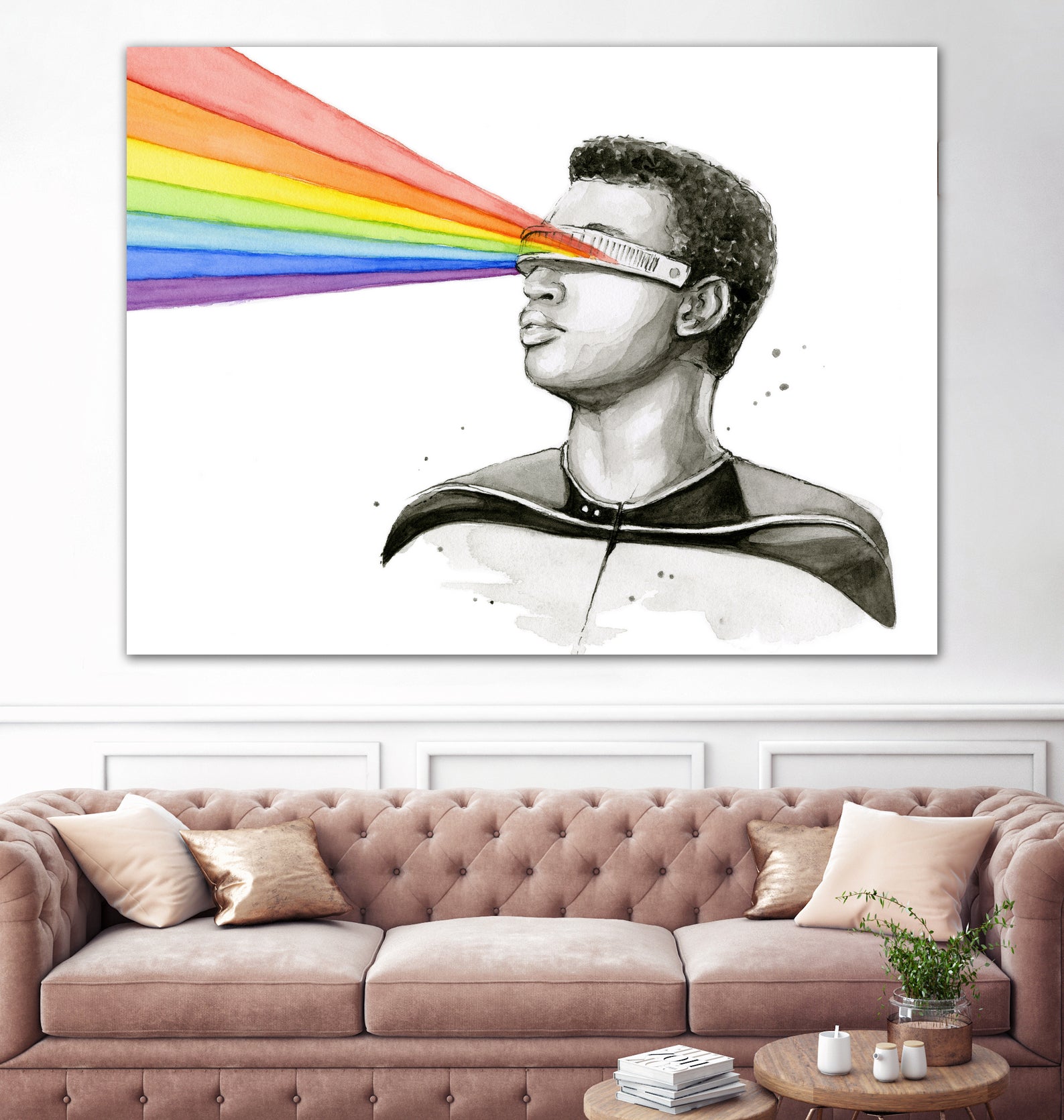 Geordi Sees the Rainbow by Olga Shvartsur on GIANT ART - black mixed media