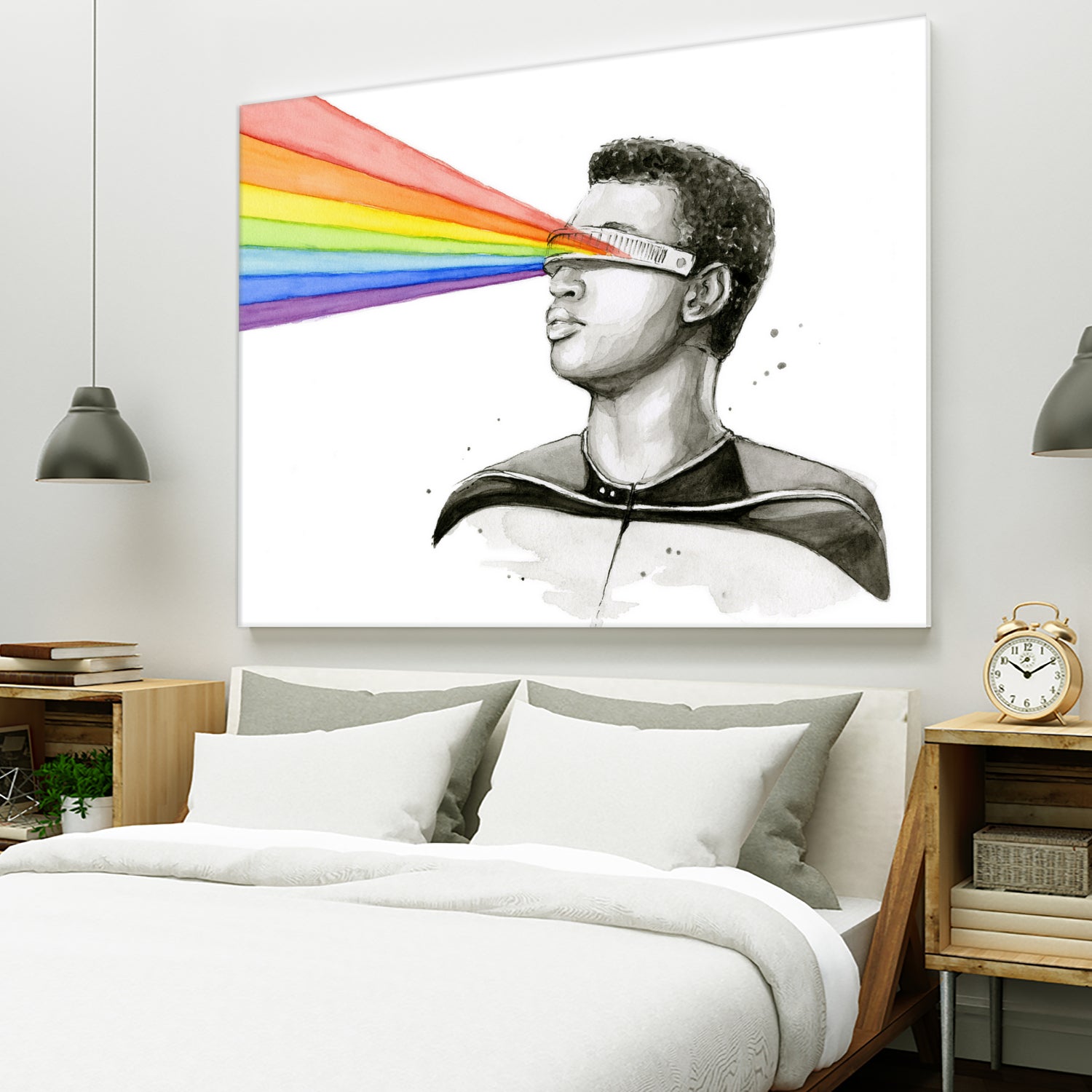 Geordi Sees the Rainbow by Olga Shvartsur on GIANT ART - black mixed media