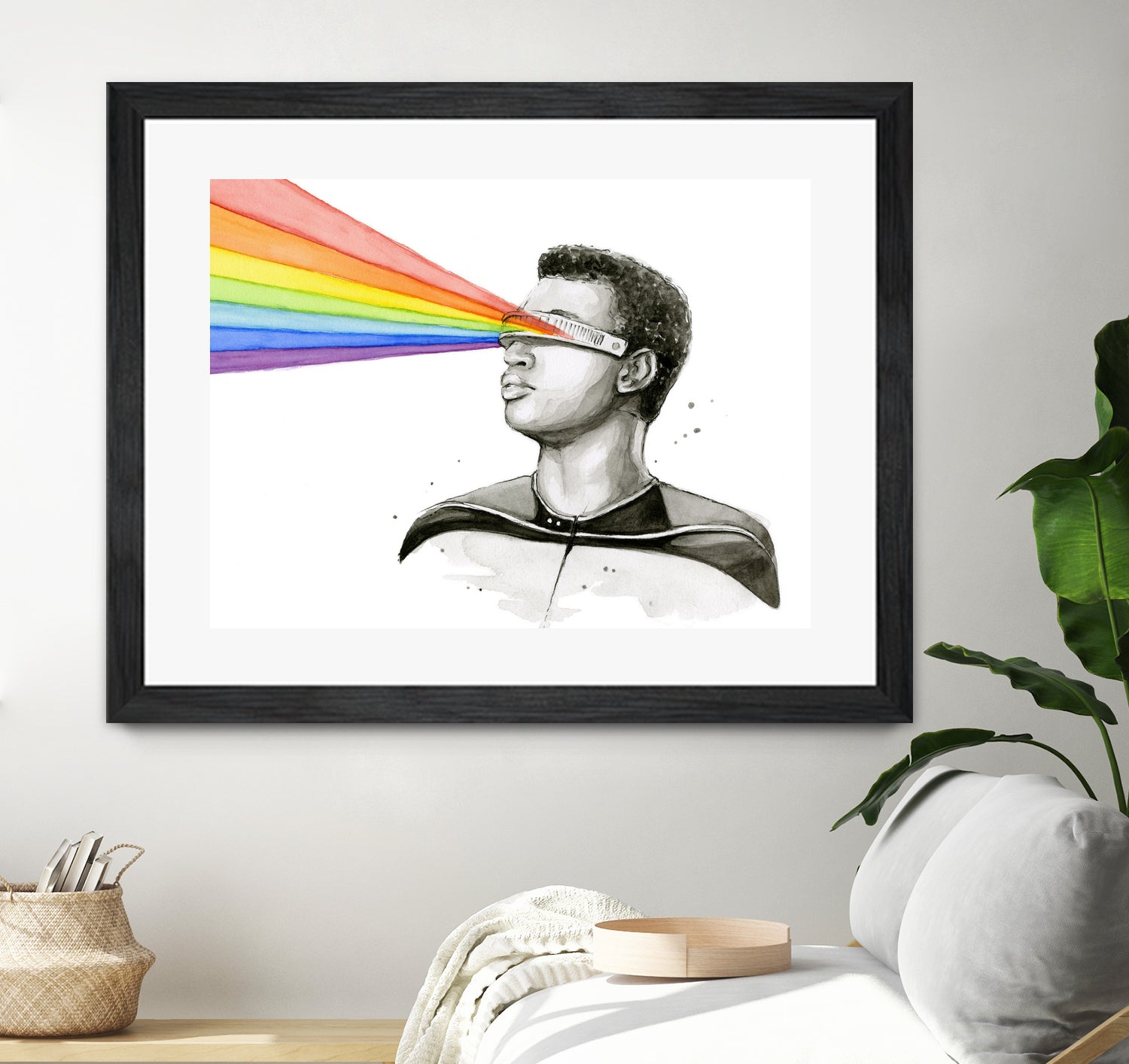 Geordi Sees the Rainbow by Olga Shvartsur on GIANT ART - black mixed media