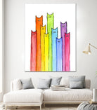 Rainbow of Cats by Olga Shvartsur on GIANT ART - pink mixed media