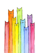 Rainbow of Cats by Olga Shvartsur on GIANT ART - pink mixed media