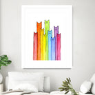 Rainbow of Cats by Olga Shvartsur on GIANT ART - pink mixed media