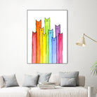 Rainbow of Cats by Olga Shvartsur on GIANT ART - pink mixed media