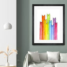 Rainbow of Cats by Olga Shvartsur on GIANT ART - pink mixed media