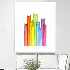 Rainbow of Cats by Olga Shvartsur on GIANT ART - pink mixed media