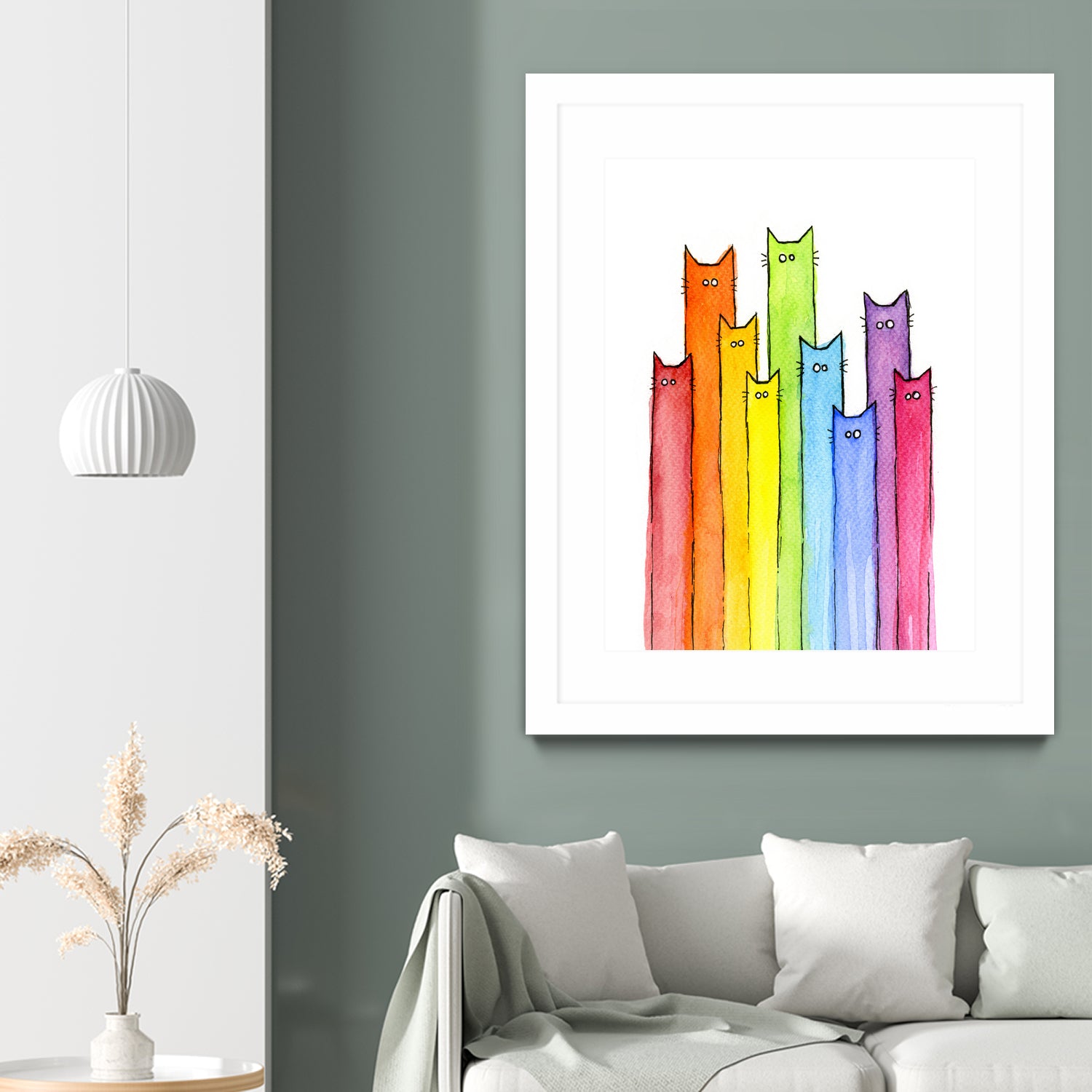 Rainbow of Cats by Olga Shvartsur on GIANT ART - pink mixed media