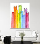 Rainbow of Cats by Olga Shvartsur on GIANT ART - pink mixed media