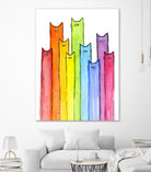 Rainbow of Cats by Olga Shvartsur on GIANT ART - pink mixed media