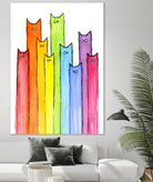 Rainbow of Cats by Olga Shvartsur on GIANT ART - pink mixed media