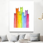 Rainbow of Cats by Olga Shvartsur on GIANT ART - pink mixed media