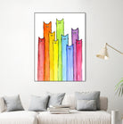 Rainbow of Cats by Olga Shvartsur on GIANT ART - pink mixed media