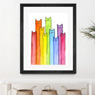 Rainbow of Cats by Olga Shvartsur on GIANT ART - pink mixed media