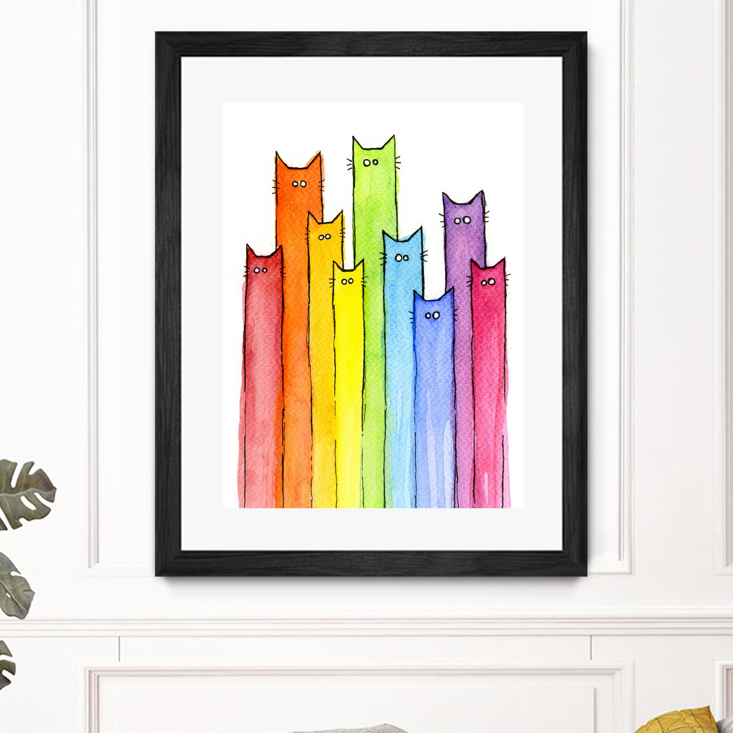 Rainbow of Cats by Olga Shvartsur on GIANT ART - pink mixed media