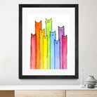 Rainbow of Cats by Olga Shvartsur on GIANT ART - pink mixed media