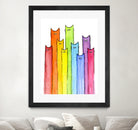 Rainbow of Cats by Olga Shvartsur on GIANT ART - pink mixed media