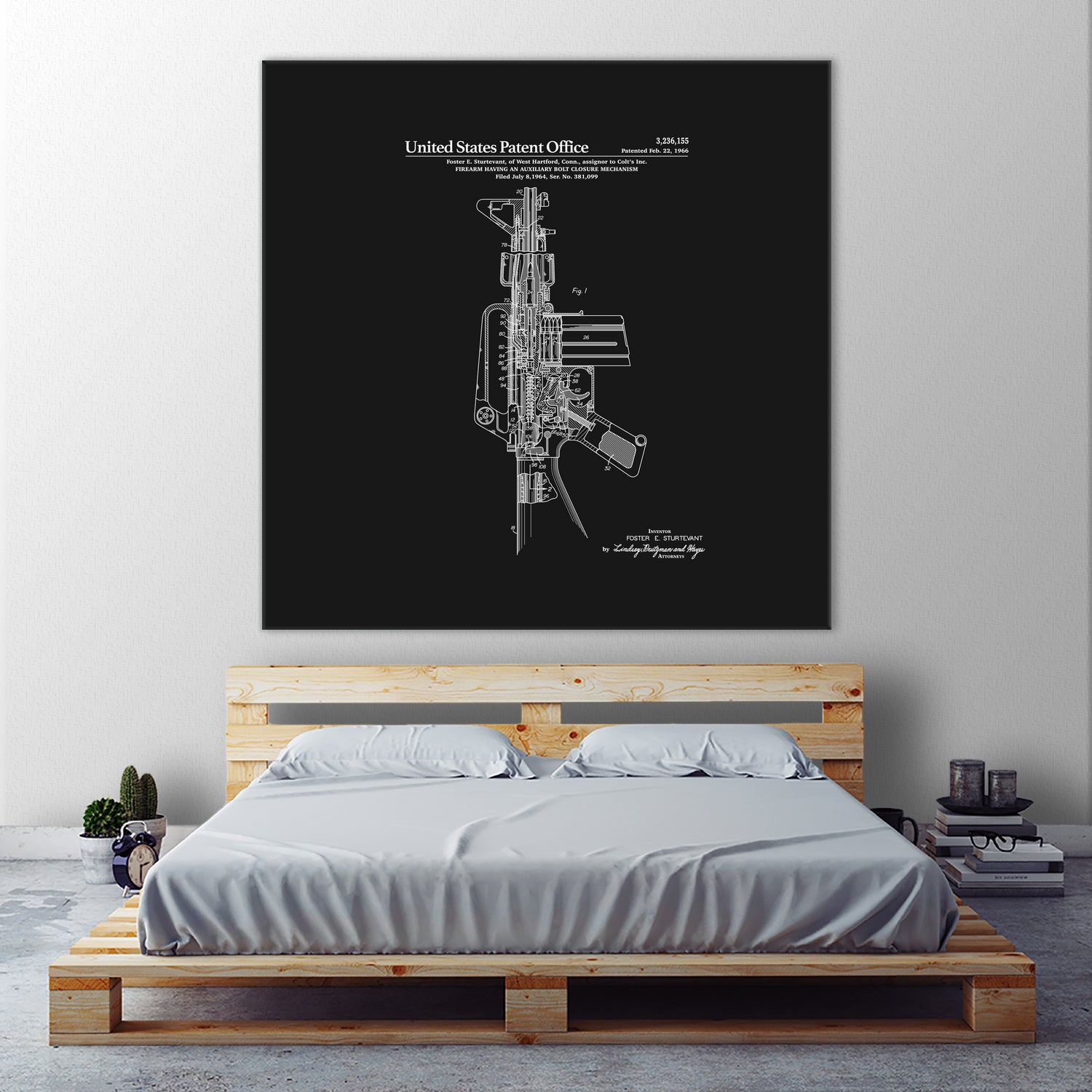 AR-15 Semi-Automatic Rifle Patent - Black by Finlay McNevin on GIANT ART - black typography