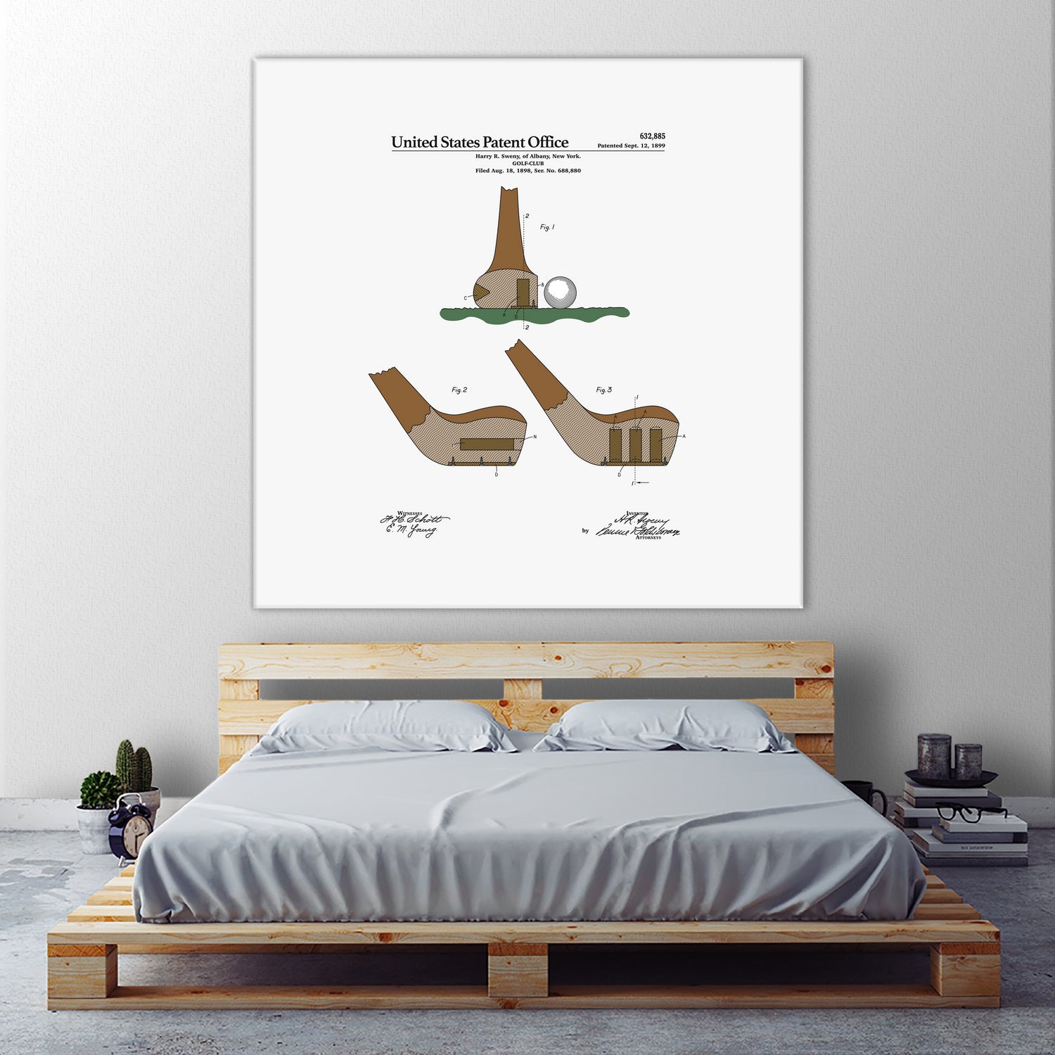 Golf Club Patent by Finlay McNevin on GIANT ART - white typography