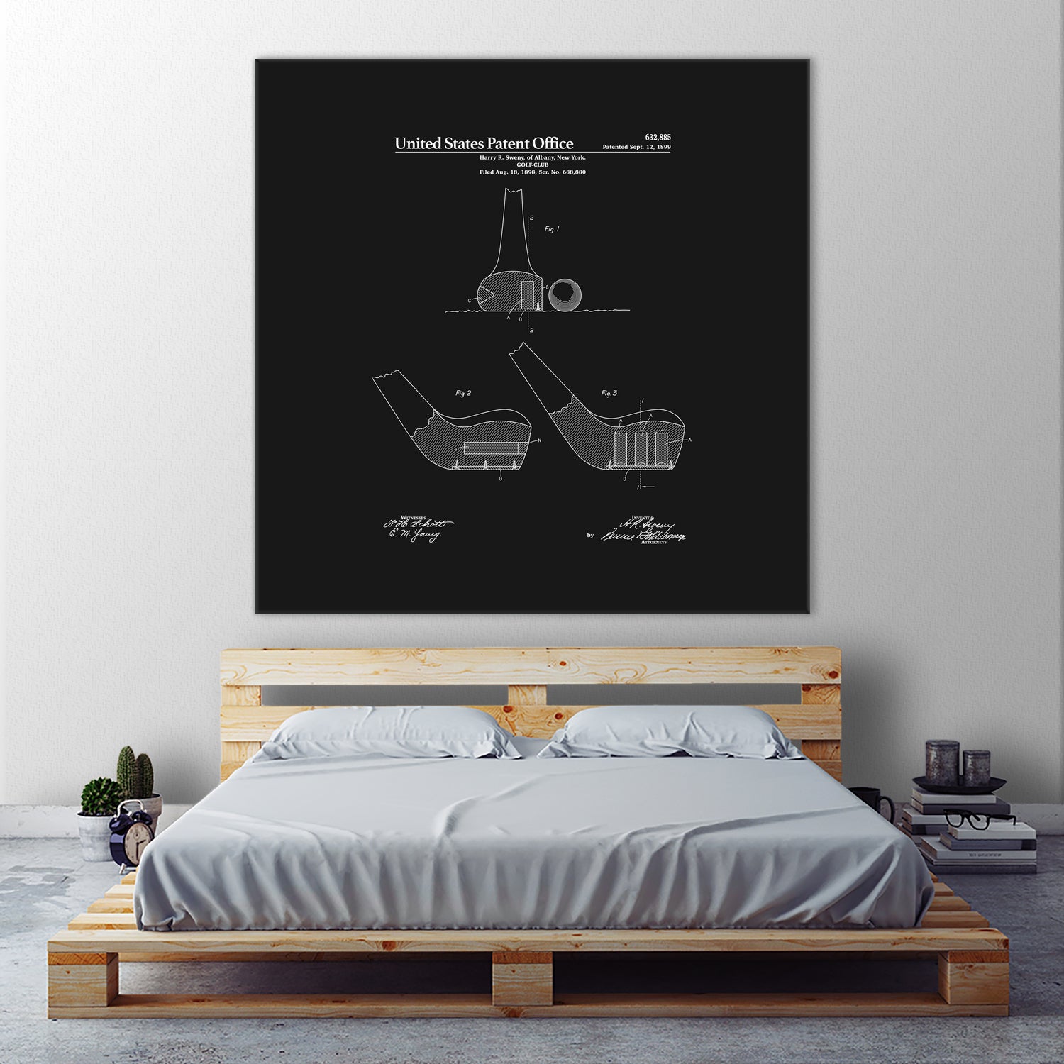 Golf Club Patent - Black by Finlay McNevin on GIANT ART - black typography