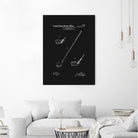 Golf Club Patent v2 - Black by Finlay McNevin on GIANT ART - black typography