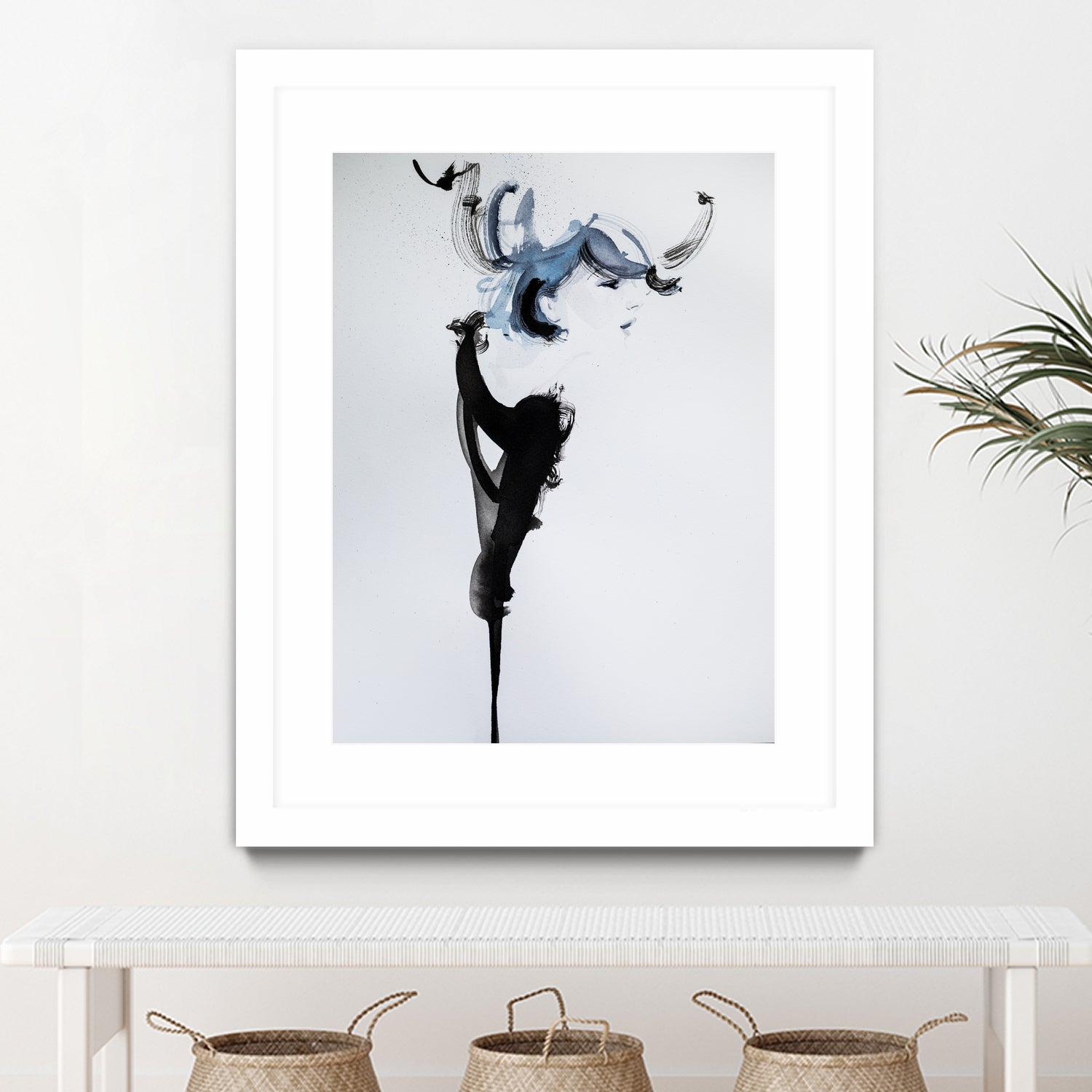 Fashion watercolor portrait by enmo enmo lin on GIANT ART - white photo illustration